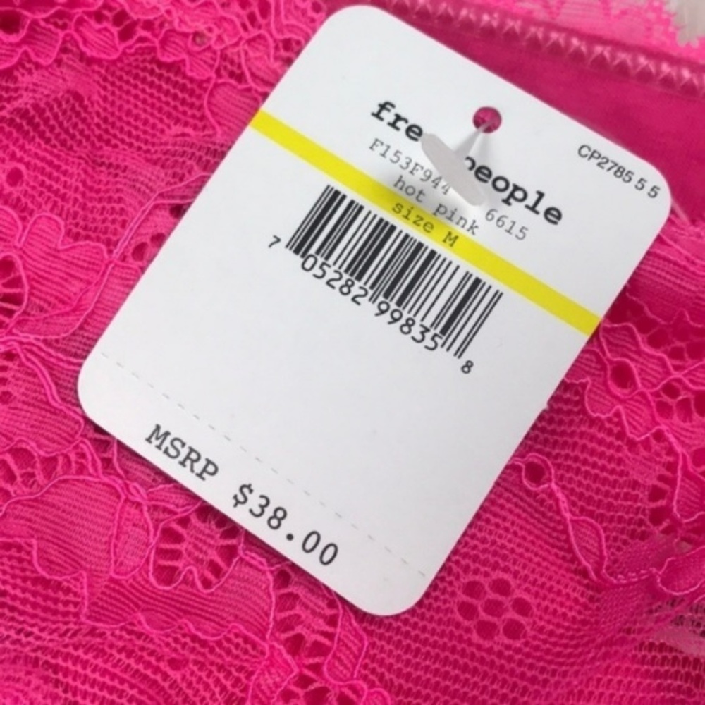 Free People Hot Pink Galloon Floral Lace Bandeau - Picture 4 of 5
